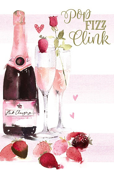 Open Birthday Card Pink Champagne
