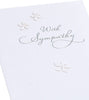 Pure White with 2D Flowers Sympathy Bereavement Card