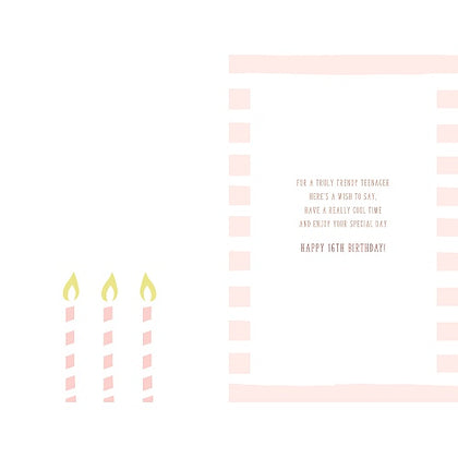 16th Today Glitter Finished Design Birthday Card