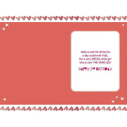 Birthday Card for Girl with Cute Zebra Age 2 