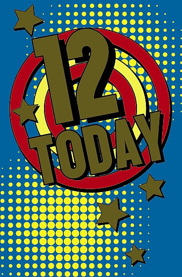 12th Today Gold Stars Boy Birthday Card