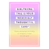 Mascara Design Girlfriend Open Greeting Card