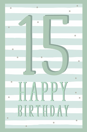 Age 15 Birthday Card Glitter Design
