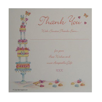 Pack of 10 Luxury White Wedding Gift Glitter Finished Thank You Cards