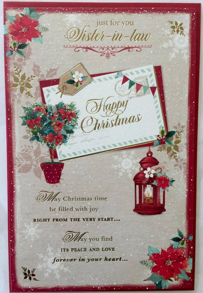 Sister In Law Nice Verse Gold Foil Finished Christmas Card
