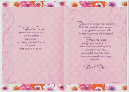 Flowers & Spots Design Thank You Greetings Card