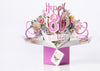80th Birthday Pop Up Card with Flowers