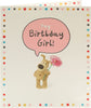 Cute Boofle Silver Foil Birthday Girl Card