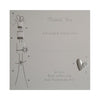Pack of 10 Luxury Silver Foiled Wedding Gift Thank You Cards - Cake & Hearts
