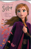 Special Sister Frozen Disney Princess Anna Glitter Christmas Card