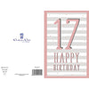 17th Today Glitter Finished Design Birthday Card