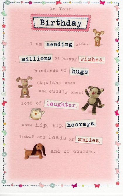 Cute Boofle Million Wishes Lots of Laughter Birthday Greeting Card