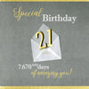 Special 21st Birthday Greeting Card Hand-Finished
