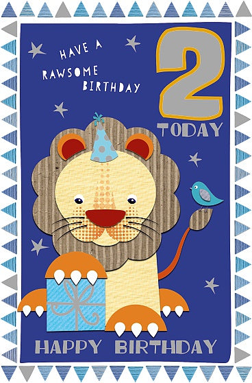 2nd Today Tiger Design Boy Birthday Card