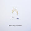 Pack of 5 Jean Barrington Wedding Invitations - Champagne Glasses