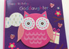 Goddaughter Cute Pink Owl Birthday Card