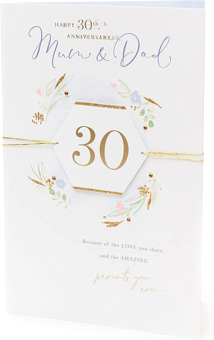Mum And Dad On Your 30th Pearl Anniversary Card