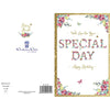 Open Happy Birthday Card Floral Text Special Day