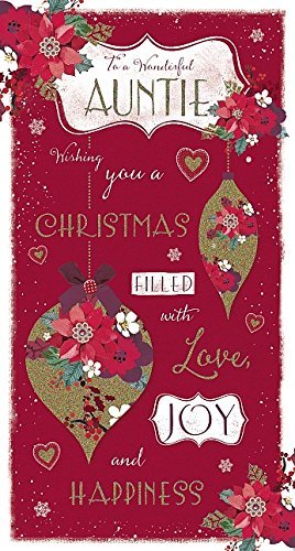 Wonderful Auntie Lovely Pink Christmas Card