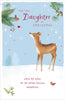 For Daughter Deer In The Snow Design Christmas Card