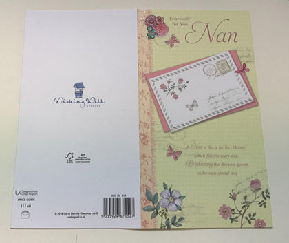Nan Lovely Verse Traditional Slim Birthday Card 
