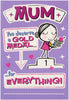Mum Mother's Day Card 'Gold Medal'