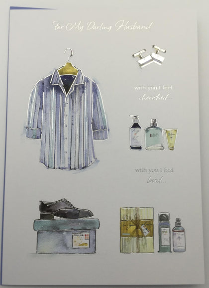 Husband Contemporary Birthday Card by Wishing Well