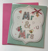 Mr & Mrs Congratulations Wedding Handmade Greetings Card