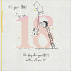 18th Today Pretty Pink Girl Birthday Card