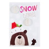 Christmas Card Snow Time Cute Bear in a Santa Hat