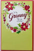 For Granny Wonderful Glitter Flowers Christmas Card