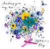 Second Nature Handmade Mother's Day Card In Bloom Range Bouquet in Green and Yellow