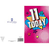 11th Today Pretty Pink Girl Birthday Card