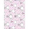 Cute Pink Characters Gift Wrap 2 Sheets 2 Tags